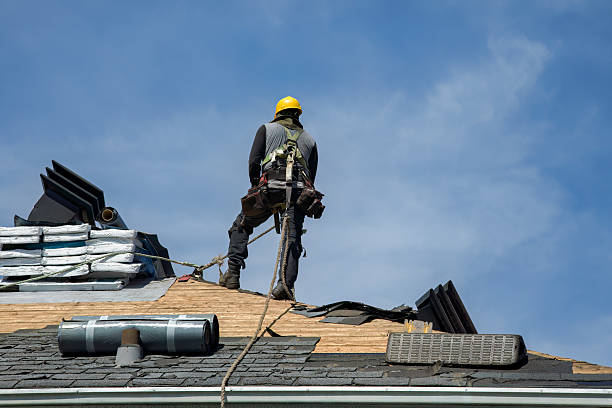 Professional Gutter Installation technician working in Beacon, NY